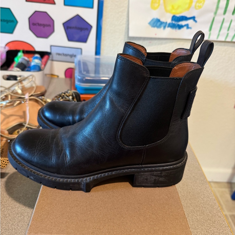 Black Leather Ankle Boots